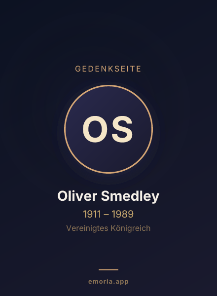 Gedenkportrait von Oliver Smedley