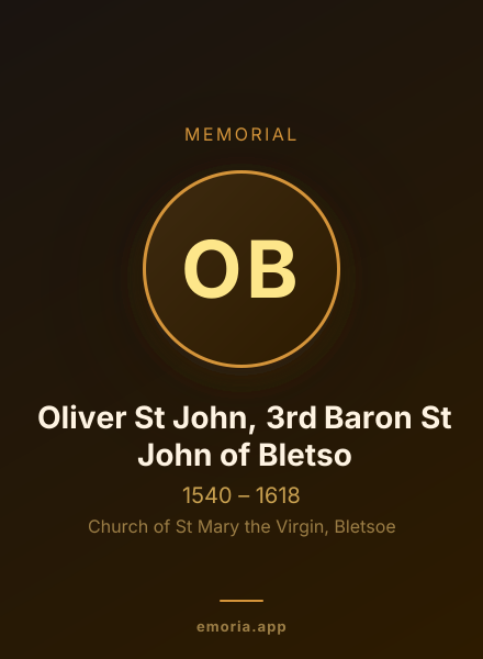 Memorial portrait of Oliver St John, 3rd Baron St John of Bletso