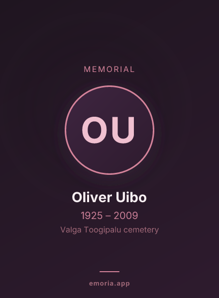 Memorial portrait of Oliver Uibo