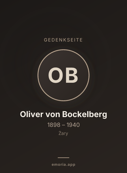 Gedenkportrait von Oliver von Bockelberg