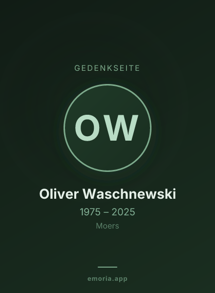 Gedenkportrait von Oliver Waschnewski