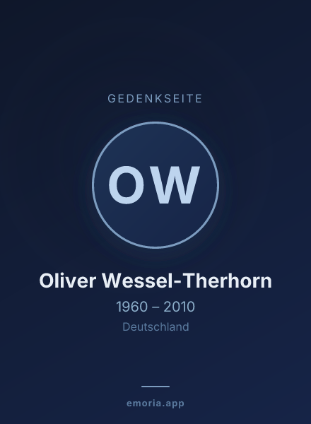 Gedenkportrait von Oliver Wessel-Therhorn
