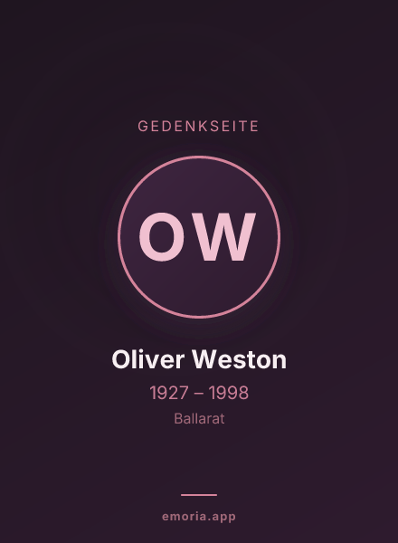 Gedenkportrait von Oliver Weston