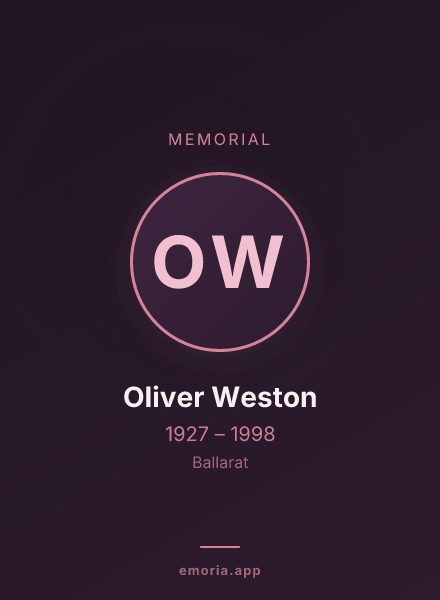 Memorial portrait of Oliver Weston
