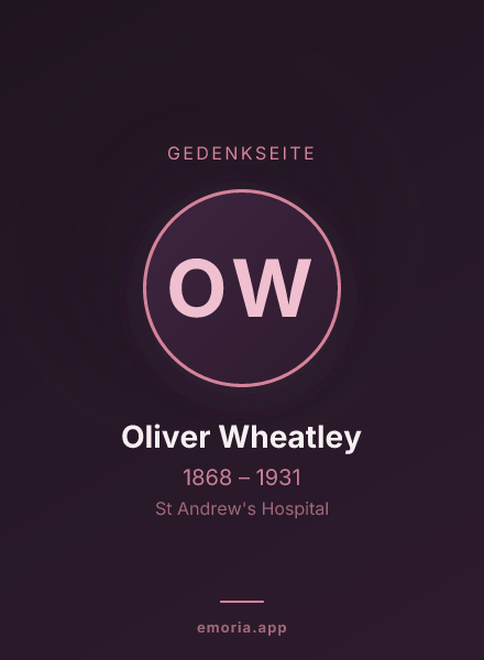 Gedenkportrait von Oliver Wheatley
