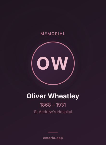 Memorial portrait of Oliver Wheatley