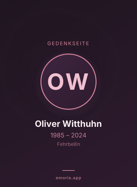 Gedenkportrait von Oliver Witthuhn