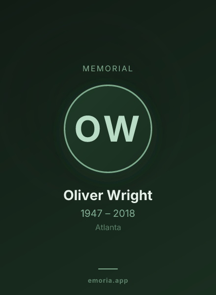 Memorial portrait of Oliver Wright