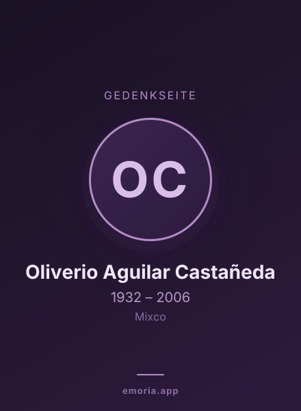 Gedenkportrait von Oliverio Aguilar Castañeda