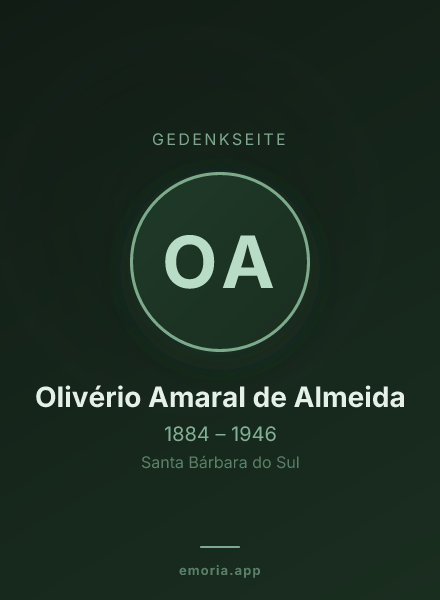 Gedenkportrait von Olivério Amaral de Almeida