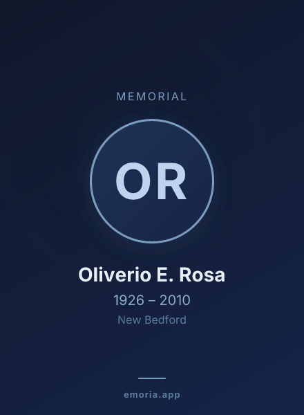Memorial portrait of Oliverio E. Rosa