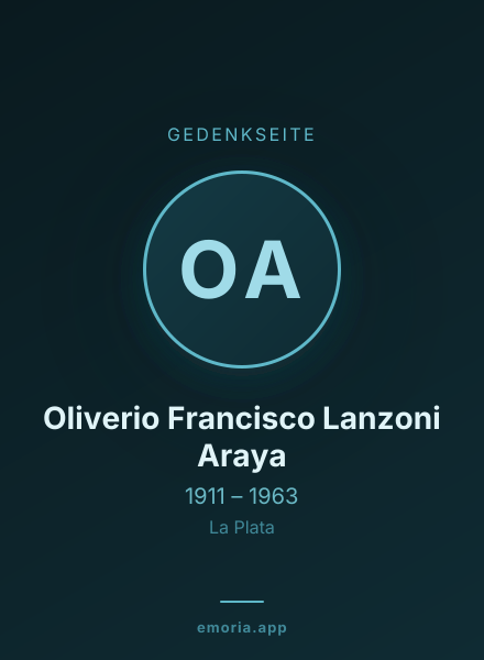 Gedenkportrait von Oliverio Francisco Lanzoni Araya