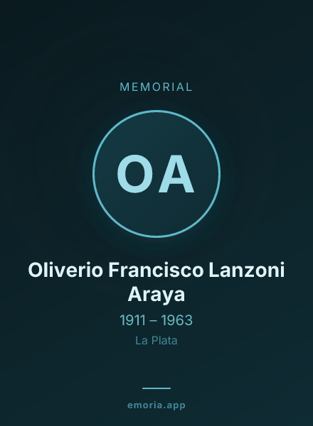Memorial portrait of Oliverio Francisco Lanzoni Araya