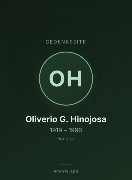 Gedenkportrait von Oliverio G. Hinojosa