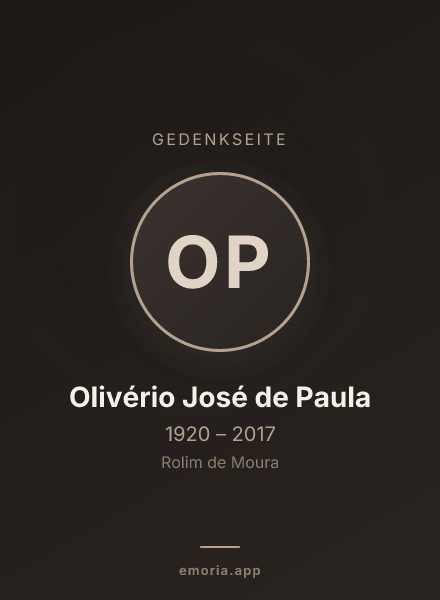 Gedenkportrait von Olivério José de Paula
