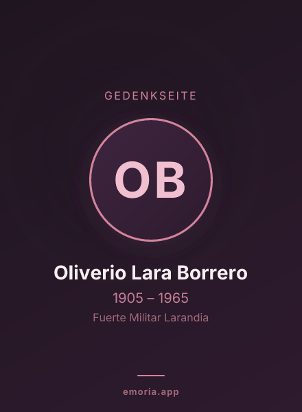 Gedenkportrait von Oliverio Lara Borrero