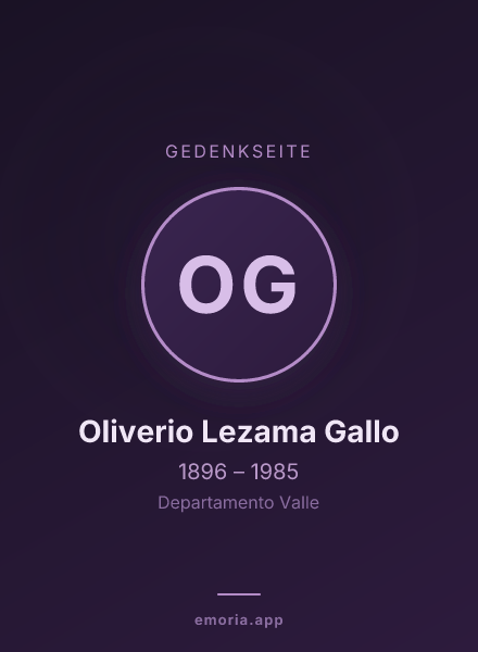 Gedenkportrait von Oliverio Lezama Gallo