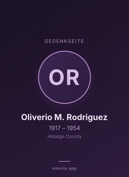 Gedenkportrait von Oliverio M. Rodriguez