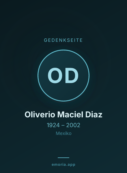 Gedenkportrait von Oliverio Maciel Diaz