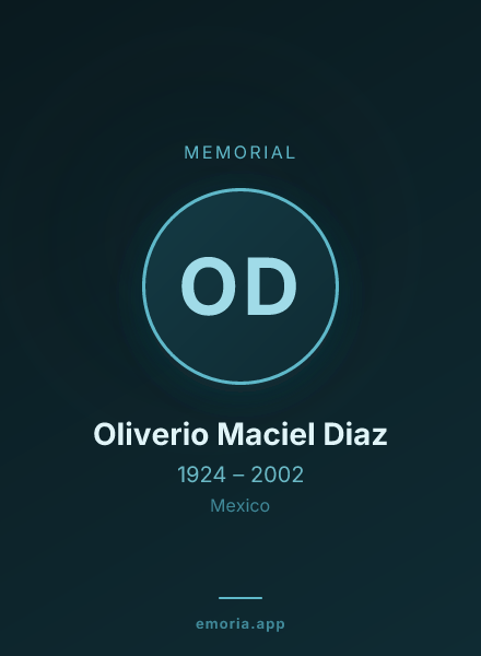 Memorial portrait of Oliverio Maciel Diaz
