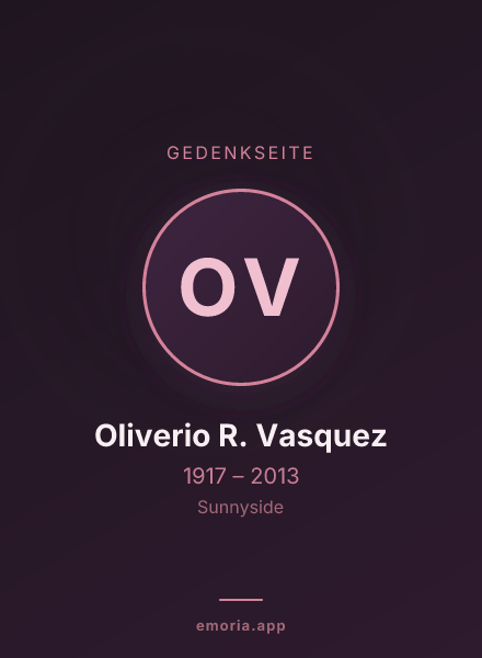 Gedenkportrait von Oliverio R. Vasquez