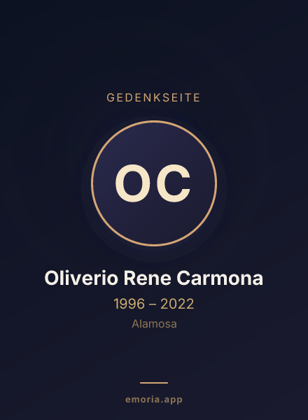 Gedenkportrait von Oliverio Rene Carmona