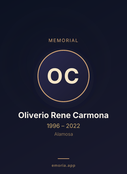 Memorial portrait of Oliverio Rene Carmona