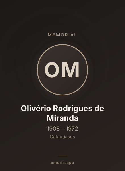 Memorial portrait of Olivério Rodrigues de Miranda