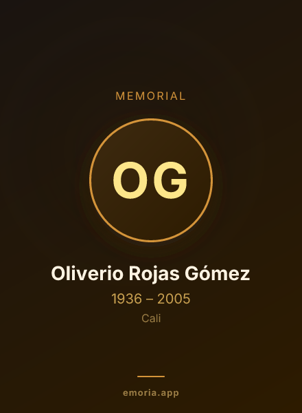 Memorial portrait of Oliverio Rojas Gómez