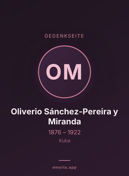 Gedenkportrait von Oliverio Sánchez-Pereira y Miranda