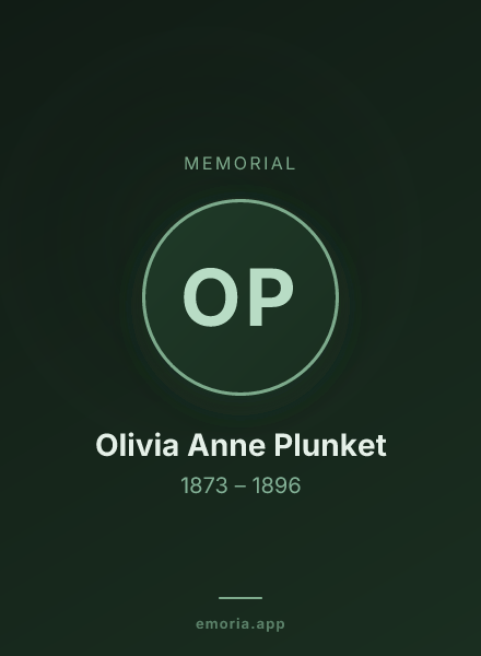 Memorial portrait of Olivia Anne Plunket