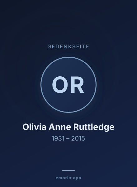 Gedenkportrait von Olivia Anne Ruttledge
