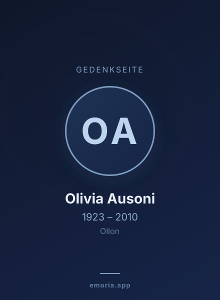 Gedenkportrait von Olivia Ausoni