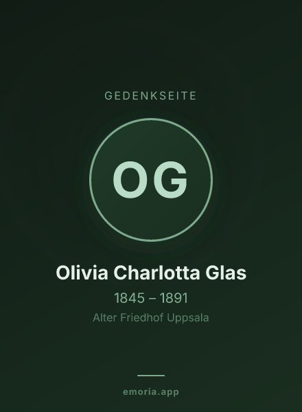 Gedenkportrait von Olivia Charlotta Glas