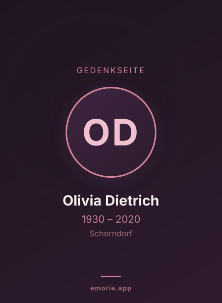 Gedenkportrait von Olivia Dietrich