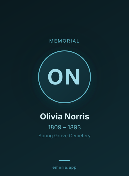 Memorial portrait of Olivia Norris