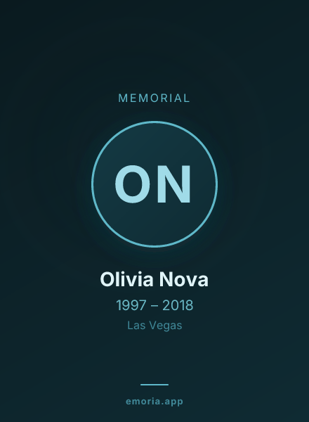 Memorial portrait of Olivia Nova