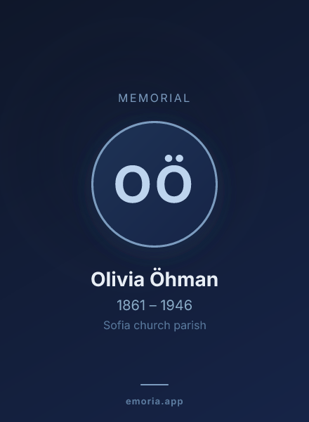 Memorial portrait of Olivia Öhman