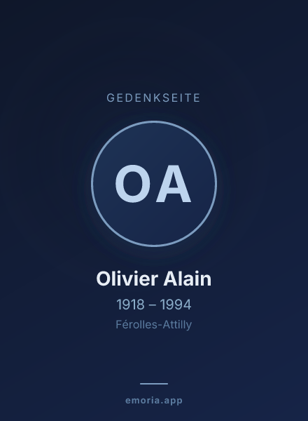 Gedenkportrait von Olivier Alain