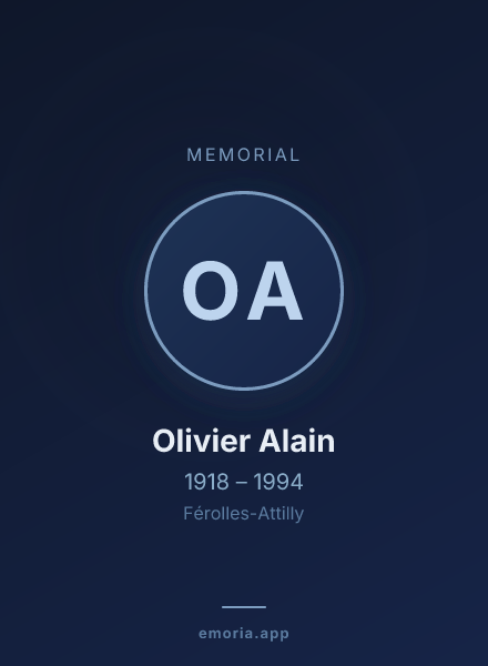 Memorial portrait of Olivier Alain