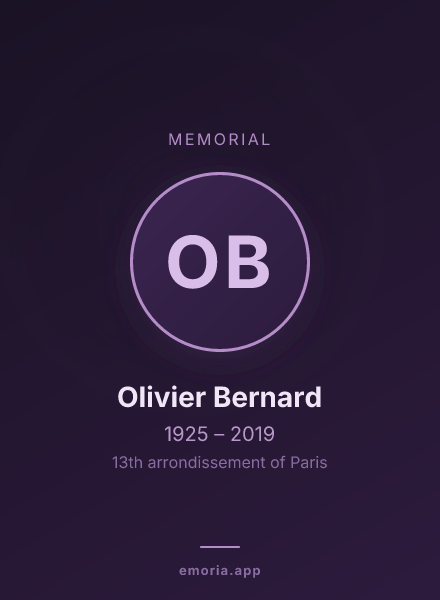 Memorial portrait of Olivier Bernard