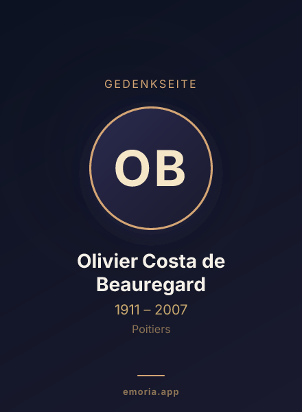 Gedenkportrait von Olivier Costa de Beauregard
