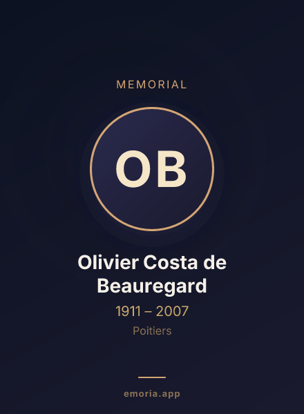 Memorial portrait of Olivier Costa de Beauregard