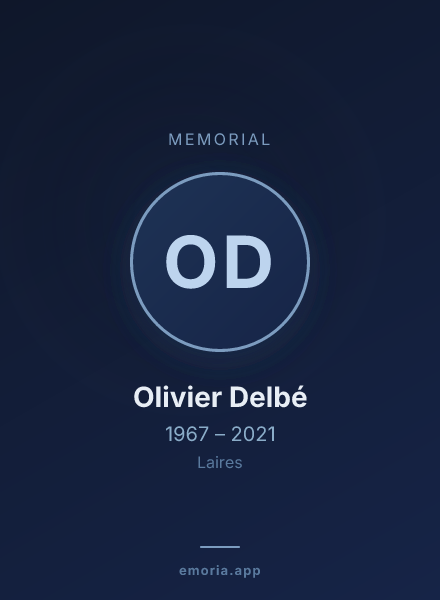 Memorial portrait of Olivier Delbé