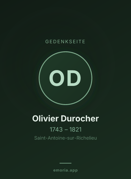 Gedenkportrait von Olivier Durocher
