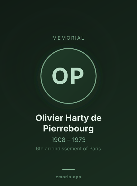 Memorial portrait of Olivier Harty de Pierrebourg