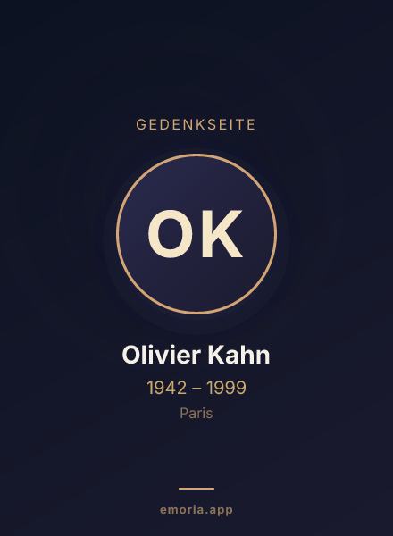 Gedenkportrait von Olivier Kahn