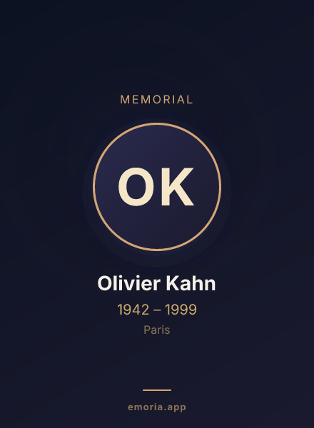 Memorial portrait of Olivier Kahn