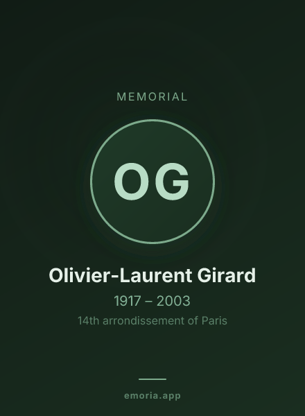 Memorial portrait of Olivier-Laurent Girard