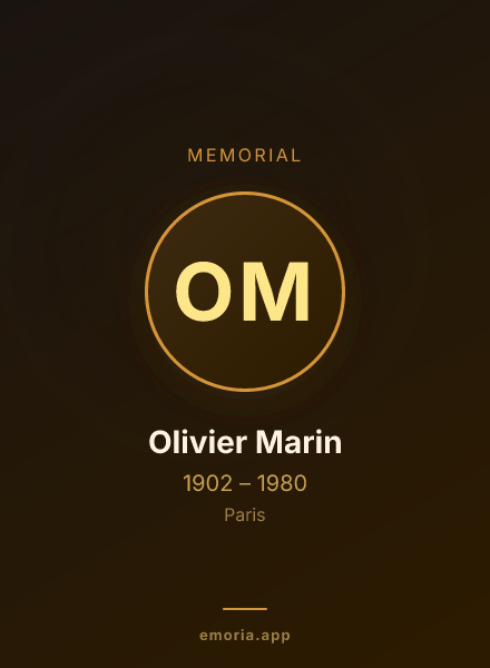 Memorial portrait of Olivier Marin